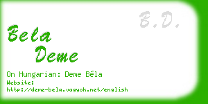 bela deme business card
