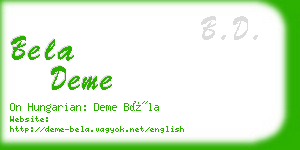 bela deme business card